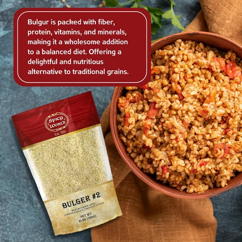 Vista 6 de Bulgur Trigo agrietado medio grueso #2, bolsa de 2 libras (32 onzas) Trigo búlgar cultivado en Estados Unidos para tabouleh 100% natural y puro