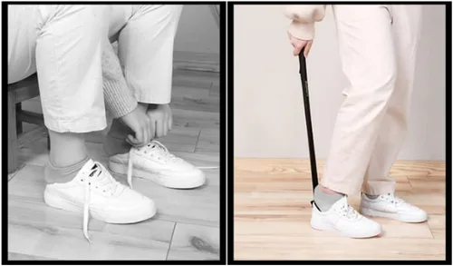 Vista 5 de Mango de recolección de zapatos domésticos súper largo para mujeres mayores y embarazadas, tirador de zapatos de plástico con succión magnética