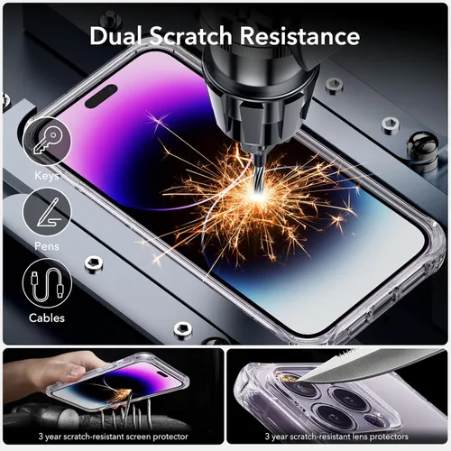 Vista 6 de ESR Funda para iPhone 14, compatible con MagSafe, funda de cuerpo completo a prueba de caídas de grado militar con protector de pantalla de vidrio