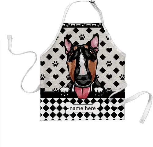 Vista 13 de Delantal lindo de lunares de perro personalizado Peeking Dog Boxer, Boxer-2