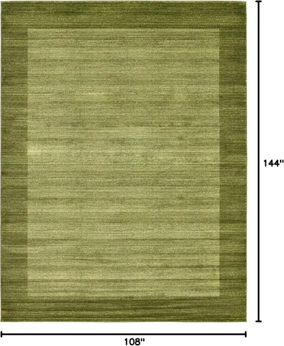 Vista 2 de Unique Loom Del Mar Collection - Alfombra Abigail (rectángulo de 9' x 12', verde claro/ marfil)