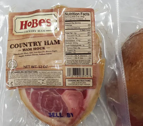Vista 2 de Hobe's Country Ham Hocks 2/12 oz condimento hueso no requiere refrigeración hasta que se abra