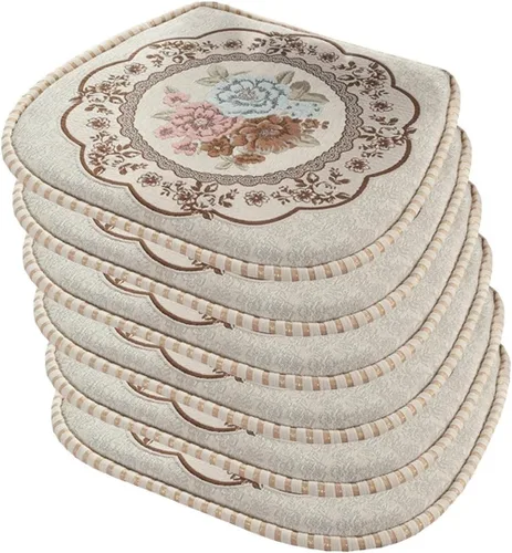 Vista 8 de EORNOW Juego de cojines para silla de comedor con lazos, juego de 1/2/4, almohadillas antideslizantes para silla de comedor con funda extraíble