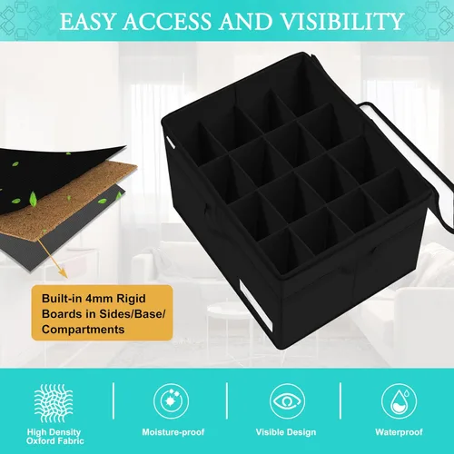 Vista 4 de Luvhomee Organizador de almacenamiento de zapatos, se adapta a 16 pares, caja organizadora de zapatos grande para armario, contenedores plegables