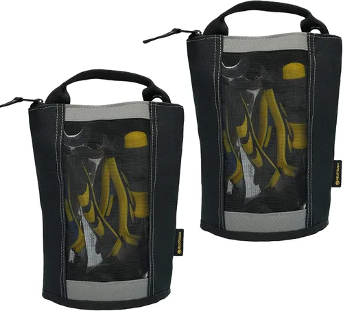 Vista 9 de MELOTOUGH Bolsa de sujetadores pequeña con cremallera, bolsa de herramientas de lona con cremallera, bolsa de utilidad con ventana de malla