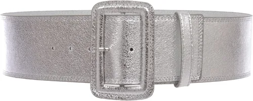 Vista 5 de Cinturón de cuero rectangular de punto de moda de cintura alta de 3 pulgadas de ancho para Negro