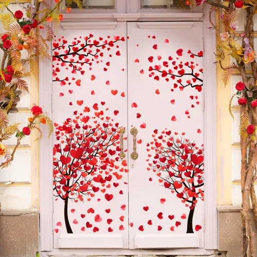 Vista 8 de Denylo pro Calcomanías para puerta del día de San Valentín, decoración de corazón de San Valentín, se aferra a la puerta, extraíble, romántico