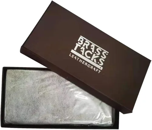Vista 7 de BRASS TACKS Leathercraft Vintage Top Grain Leather Wallet for Men Gift Box