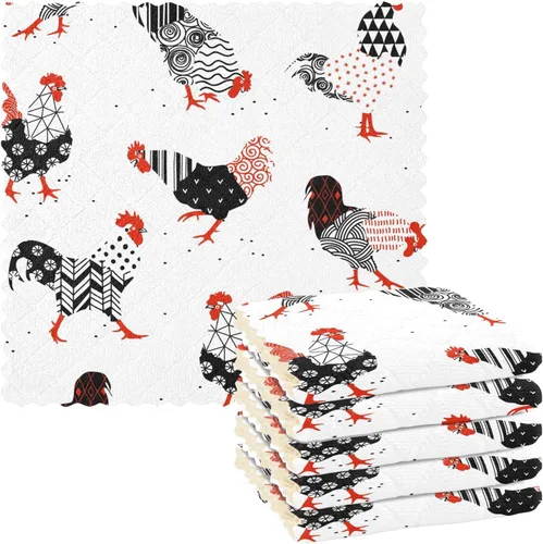 Vista 8 de CaTaKu Paños de cocina de animales del bosque de acuarela, paquete de 6 trapos reutilizables para lavar, paños de limpieza de microfibra, paños