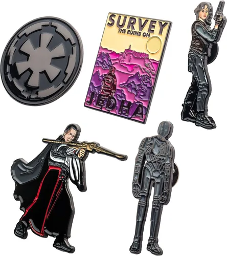 Vista 4 de Aventura en toda la galaxia de Star Wars Survey The Runs On Jedha - Juego de 6 pines a base de metal y esmalte con caja con licencia