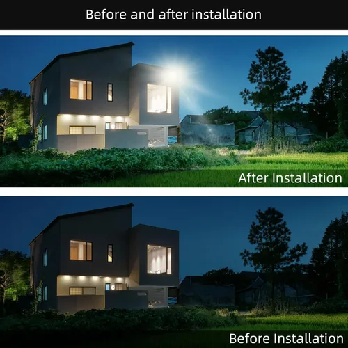 Vista 3 de Paquete de 2 luces de inundación LED de 80 W, IP66 impermeables para exteriores, luz blanca de 6000 K, focos de seguridad para patio, jardín, patio