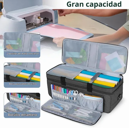 Vista 2 de LUXJA Estuche de transporte de doble capa compatible con máquina troqueladora Cricut, bolsa de 2 capas compatible con Cricut Explore Air (Air 2)