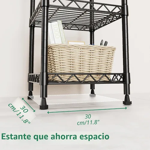 Vista 6 de GIOTORENT Unidades de Estantería Metálica de Pie de 5 Niveles, Estante de Alambre de Altura Ajustable Rack de Exhibición para Lavandería Baño Cocina