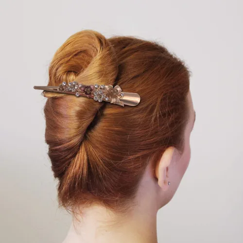 Vista 4 de 2 pinzas para el cabello de metal con pico de cocodrilo y pico de cocodrilo, estilo bohemio, iris, libélula, para mujer