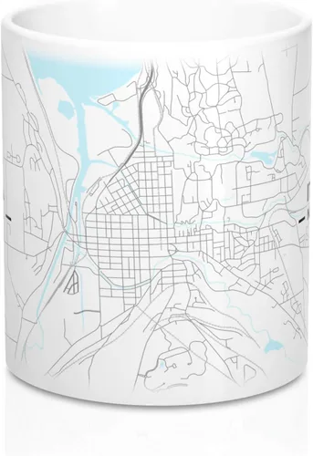 Vista 2 de Ithaca, New York NY Map Mug (11 oz)
