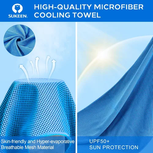 Vista 6 de Sukeen Paquete de 4 toallas refrescantes (40 x 12 pulgadas), envolturas refrescantes para el cuello, toalla de hielo, toalla fría suave