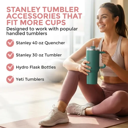 Vista 5 de Stanley Accessories - Dijes dorados de Stanley de 40 onzas con letras A-Z para vaso Stanley, accesorios compatibles con Yeti y Hydro Flask, Pequeño