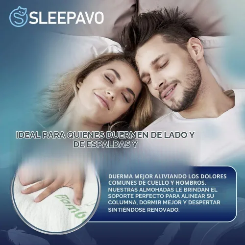 Vista 3 de Juego de 4 almohadas de espuma viscoelástica tamaño Queen - Almohadas refrescantes para dormir - Para espalda, estómago, almohada firme para dormir