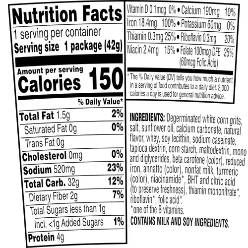 Vista 3 de Quaker Sémola Instantánea, Sabor a Mantequilla, Cereal para el Desayuno 1.48 Onzas (Paquete de 12)