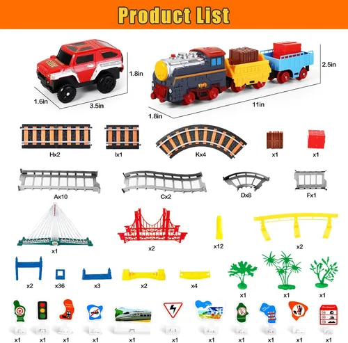 Vista 3 de Letapapa Juego de tren eléctrico para niños de 4 a 8 años, regalos de Navidad y cumpleaños para niños de 3 4 5 6 años, vías de tren para niños
