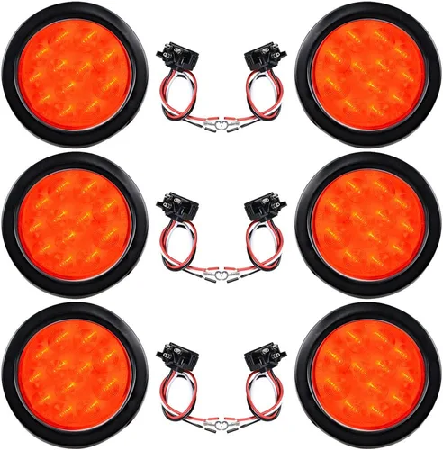 Vista 62 de Kit de tapones de cableado con cubierta de hule para luz trasera LED redonda de 4", 12 ledes, para RV, camioneta
