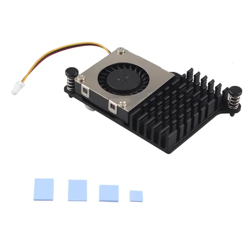 Vista 6 de ZDE ZP536 Enfriador activo para Raspberry Pi 5 disipador de calor de aluminio soplador controlado por temperatura PWM Ventilador de refrigeración