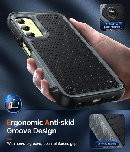 Vista 3 de LeYi Funda compatible con Samsung A25-5G: Funda para Galaxy A25 con protector de pantalla, resistente de doble capa anti arañazos, parte trasera