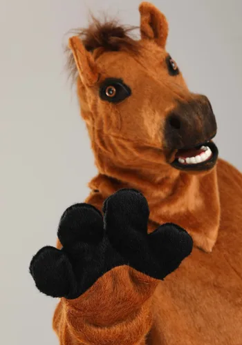 Vista 6 de Disfraz de Mascota con Boca Movible de Caballo para Adultos Multicolor