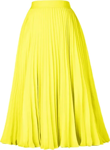 Vista 25 de GRACE KARIN - Falda plisada de gasa para mujer, con cintura alta y elástica, vuelo, corte acampanado y longitud por debajo de la rodilla