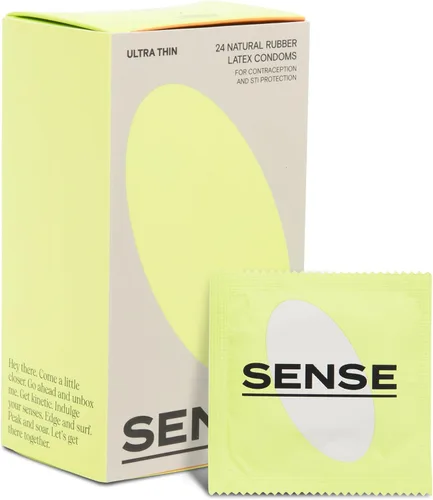 Vista 6 de Sense Preservativos de látex ultrafinos para una sensación natural y de piel a piel, condones suaves y ultrafinos, probados electrónicamente