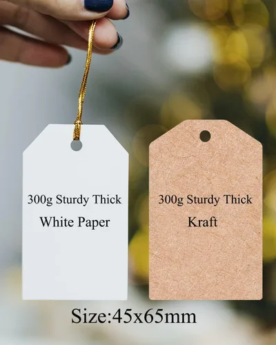 Vista 3 de Paquete de 120 etiquetas de papel y papel kraft personalizadas, etiquetas de regalo, novias personalizadas, etiquetas colgantes para celebración