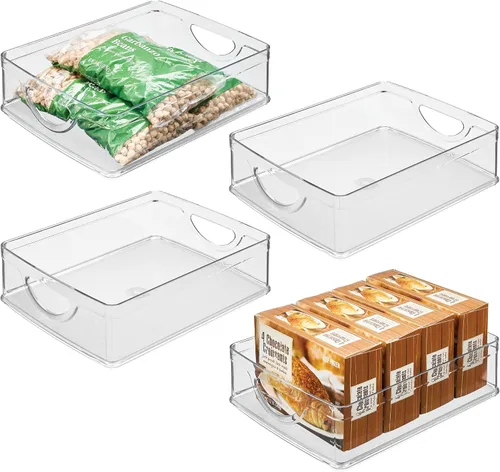 Vista 12 de iDesign contenedor apilable para despensa con asas para gabinetes o nevera, transparente, fabricado en EE. UU Contenedor de almacenamiento