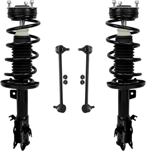Vista 90 de Detroit Axle - Kit de 4 piezas RWD Puntales Delanteros Barras Estabilizadoras para Ford F-150 2021 2022 2023 2024, 2 Puntales con Resorte Helicoidal