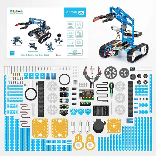 Vista 4 de Makeblock mBot Ultimate Robot Kit, robot de codificación 10 en 1 para educación STEM con controlador Bluetooth inalámbrico