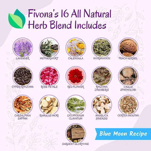 Vista 2 de Fivona Yoni Hierbas vaporizantes - para uso femenino y rituales - V-Detox, limpieza, lavado, control de olores - 2 a 4 sesiones - Balance de pH