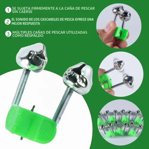 Vista 3 de KISEER 50 piezas de plástico Campanas de pesca Clips de alarma de caña de pescar con campanas de alerta dobles
