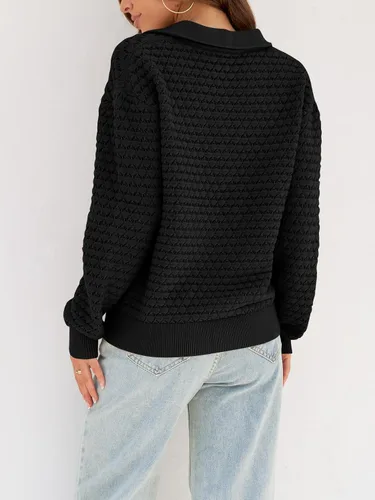 Vista 4 de MEROKEETY Suéter de punto de ganchillo de manga larga 2023 para mujer, cuello en V, informal, para otoño, sin botones