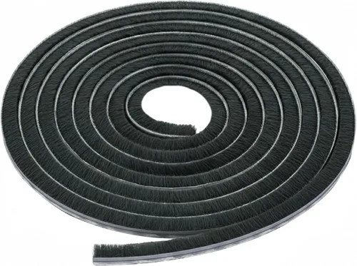 Vista 8 de Brixwell Burlete de flecos para puerta de tienda, altura de flecos de 0.250", rollo de 100', acabado negro - Tira de sellado para control
