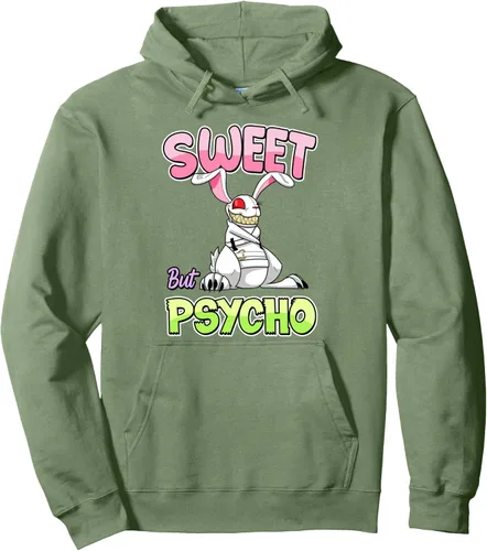 Vista 8 de Sweet But Psycho - Sudadera con capucha de conejo gótico espeluznante, Negro