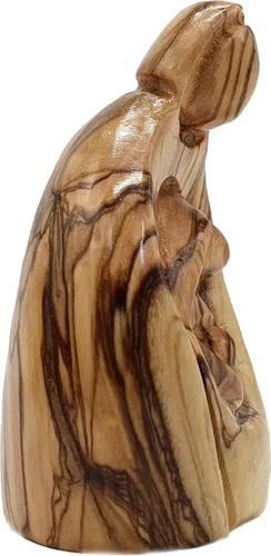 Vista 6 de Zuluf HOF027 - Figura de madera de olivo de 3.1 pulgadas, pequeña Natividad tallada a mano de José, Virgen María y Niño Jesús, inauguración de casa