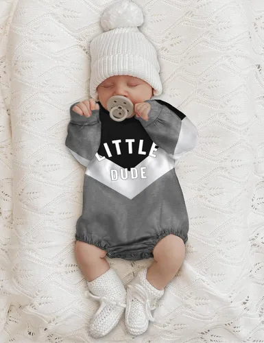 Vista 4 de Baby Boy Clothes Color Block Oversized Sweatshirt Romper + Pants Fall Winter Infant Baby Outfits Sets