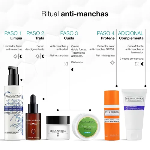 Vista 6 de BELLA AUROPRA DOBLE FUERZA CREMA ANTI-MANCHAS MATE PIEL MIXTA 30ML
