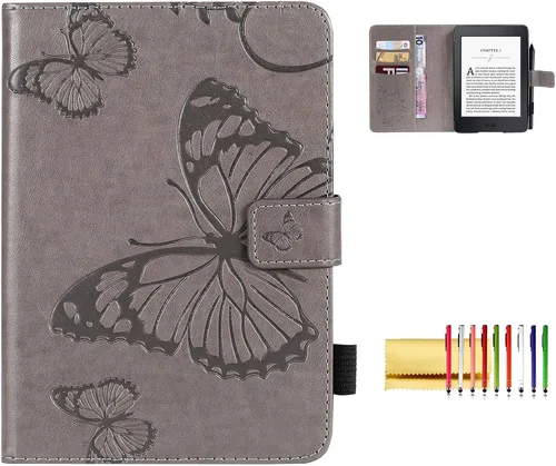 Vista 13 de Funda tipo libro para Kindle Paperwhite de 10ª/7ª/6ª/5ª generación, funda protectora ligera con ranuras para tarjetas, encendido automático