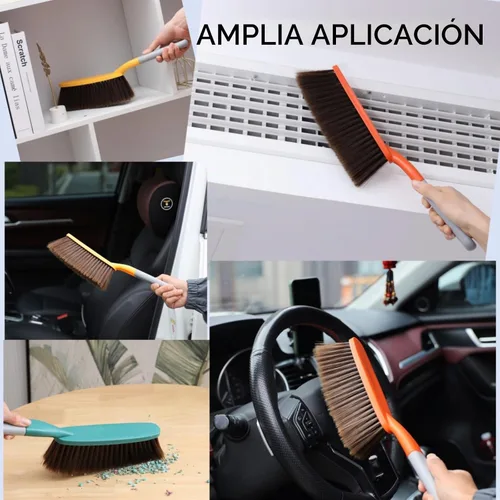 Vista 5 de Paquete de 3 cepillos de mano de 15", cepillo de limpieza de cerdas suaves, cepillo de barrido de migas y residuos, cepillo para desempolvar 3