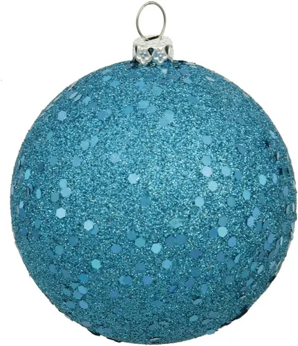 Vista 20 de Vickerman Adorno de bola de Navidad inastillable con acabado de lentejuelas con tapa perforada, 6 por bolsa, 4 pulgadas, color negro