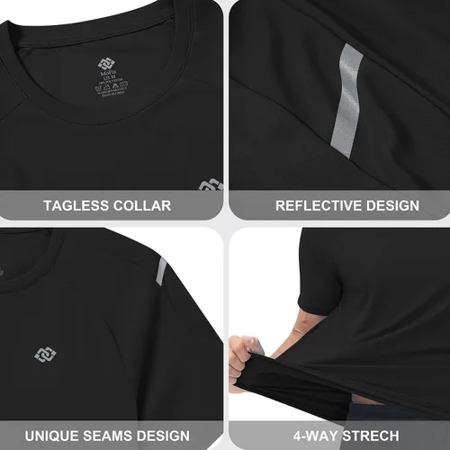 Vista 4 de MoFiz Camisas de protección solar UPF 50+ UV para hombre, camiseta de natación de manga corta, camiseta de pesca para hombre, playa al aire libre