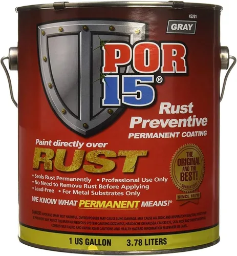 Vista 6 de POR-15 Revestimiento preventivo de óxido, detiene el óxido y la corrosión permanentemente, barrera protectora antioxidante, no porosa, 128 onzas