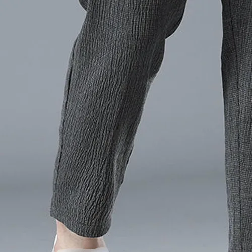 Vista 6 de JEShifangjiusu Pantalones deportivos para hombre, pantalones deportivos de seda de hielo, pantalones largos de yoga elásticos con cordón para correr