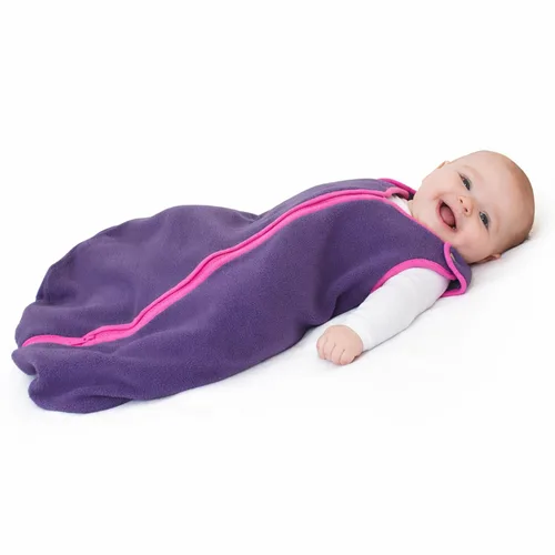 Vista 15 de Baby Deedee Sleep Nest - Saco de dormir de forro polar para bebé, gris, 6-18 meses Patented shoulder snaps and full-length zipper support easy