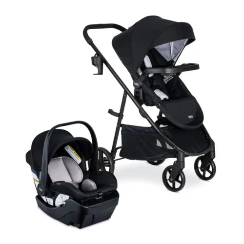 Vista 11 de Sistema de viaje para bebé Britax Willow Brook, conjunto de asiento de coche y cochecito con base Aspen, tecnología ClickTight, sistema RightSize